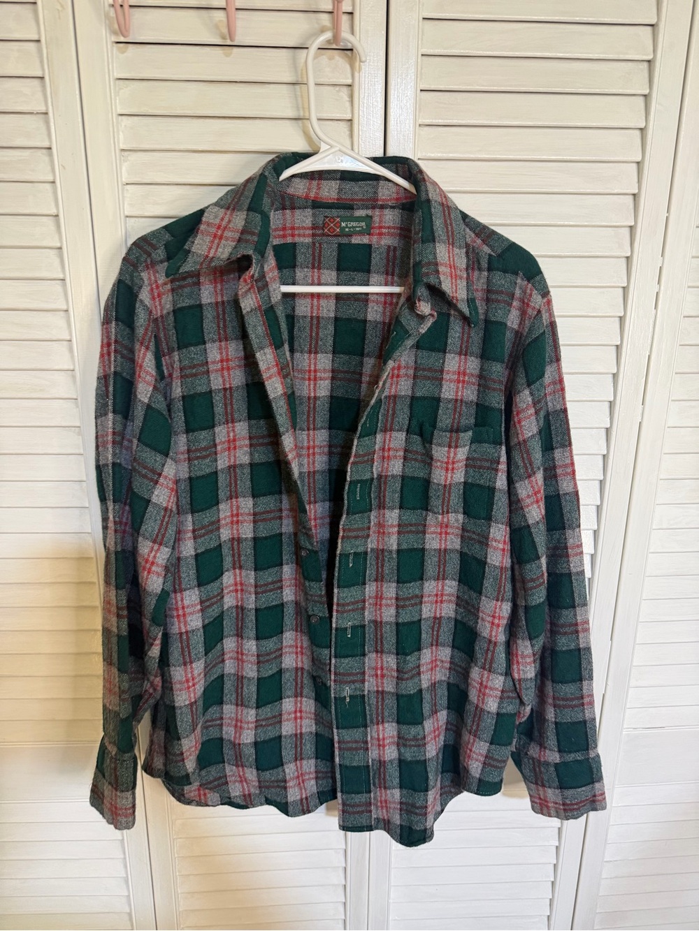 McGregor Green and Gray Plaid Lightweight Shirt Jacket